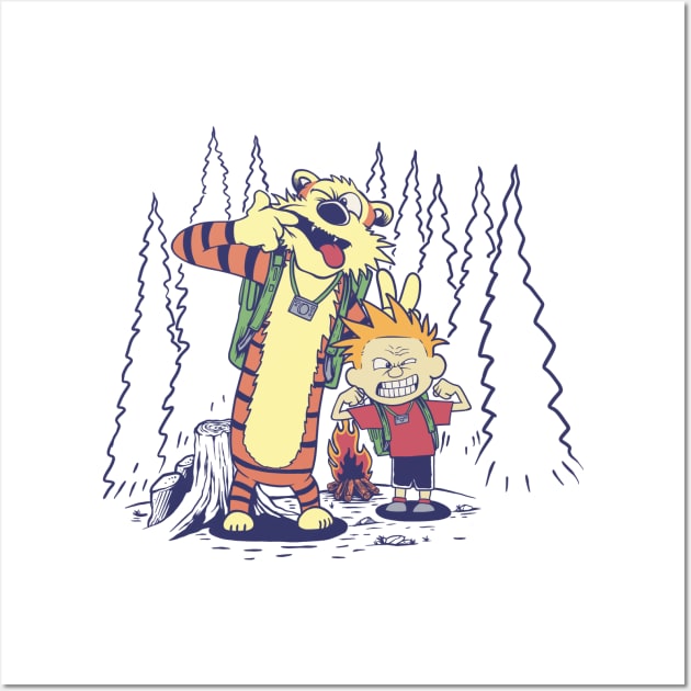 Calvin and Hobbes Let's Hiking Wall Art by soggyfroggie